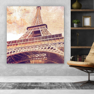 Leinwandbild Eiffelturm Digital Quadrat