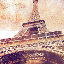 Lade das Bild in den Galerie-Viewer, Aluminiumbild gebürstet Eiffelturm Digital Quadrat
