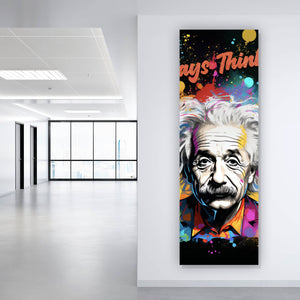 Aluminiumbild Einstein Always Thinking Pop Art Panorama Hoch