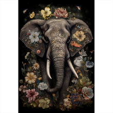 Lade das Bild in den Galerie-Viewer, Poster Elefant Boho mit Blumen Hochformat
