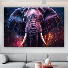 Lade das Bild in den Galerie-Viewer, Aluminiumbild gebürstet Elefant Digital Art Querformat
