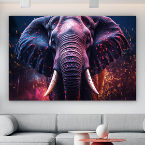 Aluminiumbild gebürstet Elefant Digital Art Querformat