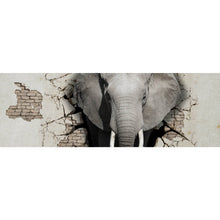 Lade das Bild in den Galerie-Viewer, Aluminiumbild Elefant kommt aus der Wand Panorama
