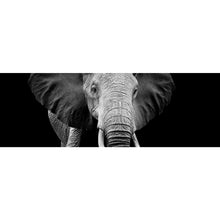 Lade das Bild in den Galerie-Viewer, Leinwandbild Elefant Schwarz Weiß Panorama
