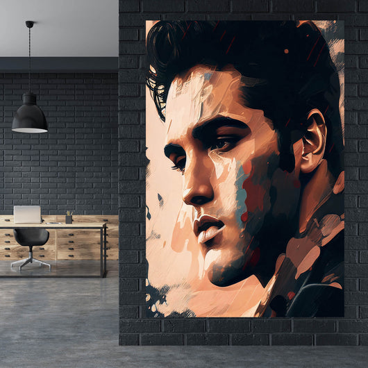 Leinwandbild Elvis Presley Abstrakt Hochformat