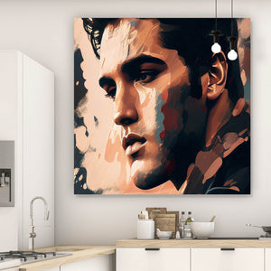 Poster Elvis Presley Abstrakt Quadrat