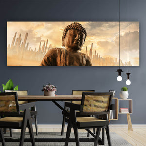 Spannrahmenbild Endzeit Buddha Panorama