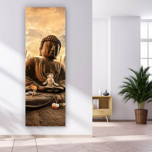 Acrylglasbild Endzeit Buddha Panorama Hoch