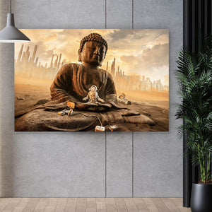 Acrylglasbild Endzeit Buddha Querformat