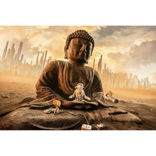 Lade das Bild in den Galerie-Viewer, Aluminiumbild gebürstet Endzeit Buddha Querformat
