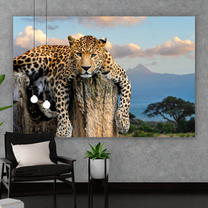Spannrahmenbild Entspannter Leopard No.2 Querformat
