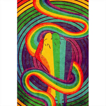 Lade das Bild in den Galerie-Viewer, Poster Geballte Faust Regenbogenfarben Hochformat
