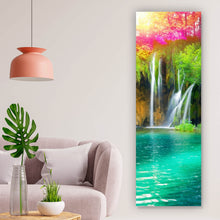 Lade das Bild in den Galerie-Viewer, Spannrahmenbild Exotischer Wasserfall Panorama Hoch
