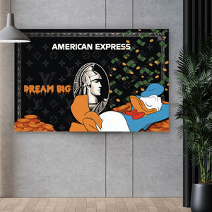 Aluminiumbild gebürstet Express Card Donald Pop Art Querformat