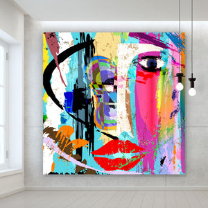 Acrylglasbild Face Abstract Art Quadrat