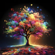 Lade das Bild in den Galerie-Viewer, Poster Fantasie Baum in knalligen Farben Quadrat
