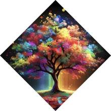 Lade das Bild in den Galerie-Viewer, Spannrahmenbild Fantasie Baum in knalligen Farben Raute
