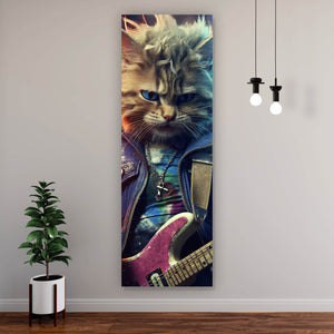 Poster Fantasie Katze als Rebell Digital Art Panorama Hoch