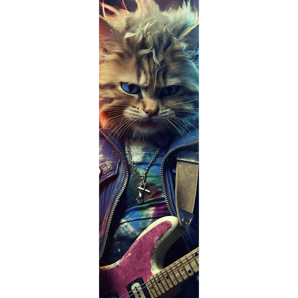 Digial At Spannrahmenbild Fantasie Katze als Rebell Digital Art im Panorama Hoch ...