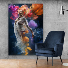 Lade das Bild in den Galerie-Viewer, Aluminiumbild Digital Art Frau im bunten Wasser Hochformat
