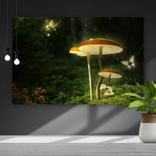 Lade das Bild in den Galerie-Viewer, Leinwandbild Fantasie Pilze Querformat
