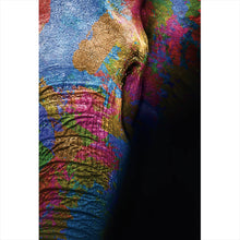 Lade das Bild in den Galerie-Viewer, Aluminiumbild Farbenfroher Elefantenkopf Hochformat
