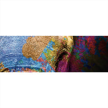 Lade das Bild in den Galerie-Viewer, Leinwandbild Farbenfroher Elefantenkopf Panorama

