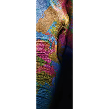 Lade das Bild in den Galerie-Viewer, Aluminiumbild Farbenfroher Elefantenkopf Panorama Hoch
