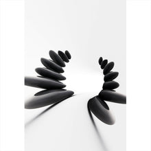 Lade das Bild in den Galerie-Viewer, Aluminiumbild gebürstet Feng Shui Zen Schwarz Weiß Hochformat
