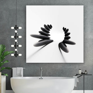 Acrylglasbild Feng Shui Zen Schwarz Weiß Quadrat