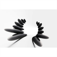 Lade das Bild in den Galerie-Viewer, Aluminiumbild Feng Shui Zen Schwarz Weiß Querformat
