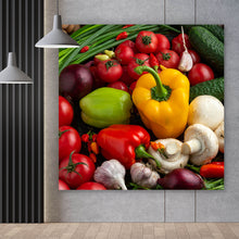 Lade das Bild in den Galerie-Viewer, Leinwandbild Frisches Gemüse Quadrat
