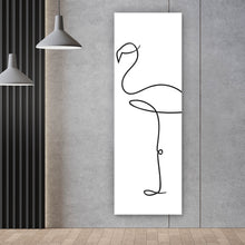Lade das Bild in den Galerie-Viewer, Aluminiumbild gebürstet Flamingo Line Art Panorama Hoch
