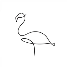 Lade das Bild in den Galerie-Viewer, Leinwandbild Flamingo Line Art Querformat
