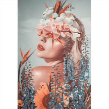 Lade das Bild in den Galerie-Viewer, Aluminiumbild gebürstet Flower Queen Hochformat
