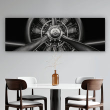 Lade das Bild in den Galerie-Viewer, Poster Flugzeugpropeller Schwarz Weiß Panorama
