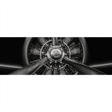 Lade das Bild in den Galerie-Viewer, Acrylglasbild Flugzeugpropeller Schwarz Weiß Panorama
