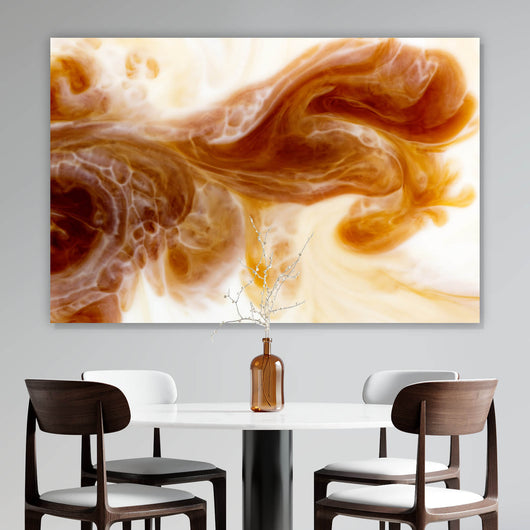 Poster Fluid Art Coffee with Milk Querformat