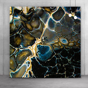 Aluminiumbild Fluid Art Galaxy Quadrat