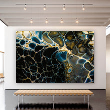 Lade das Bild in den Galerie-Viewer, Aluminiumbild gebürstet Fluid Art Galaxy Querformat
