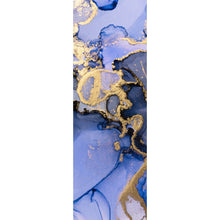 Lade das Bild in den Galerie-Viewer, Leinwandbild Fluid Art Königsblau mit Gold Panorama Hoch
