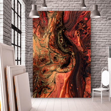 Lade das Bild in den Galerie-Viewer, Spannrahmenbild Fluid Art Lava Hochformat
