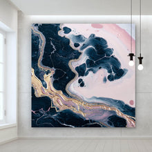 Lade das Bild in den Galerie-Viewer, Aluminiumbild Fluid Art Lovely Pink Quadrat
