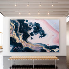 Lade das Bild in den Galerie-Viewer, Aluminiumbild gebürstet Fluid Art Lovely Pink Querformat
