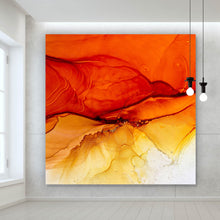 Lade das Bild in den Galerie-Viewer, Aluminiumbild Fluid Art Sunset Quadrat
