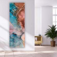 Lade das Bild in den Galerie-Viewer, Aluminiumbild gebürstet Fluid Art Pastell No. 1 Panorama Hoch

