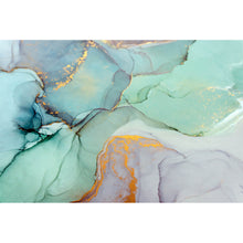 Lade das Bild in den Galerie-Viewer, Leinwandbild Fluid Art Pastell mit Gold Querformat
