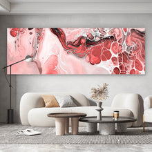 Lade das Bild in den Galerie-Viewer, Aluminiumbild gebürstet Fluid Art Soft Red Panorama

