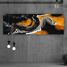 Lade das Bild in den Galerie-Viewer, Spannrahmenbild Fluid Art dunkles Geheimnis Panorama
