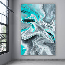 Lade das Bild in den Galerie-Viewer, Aluminiumbild Fluid Art Simply Grey Hochformat
